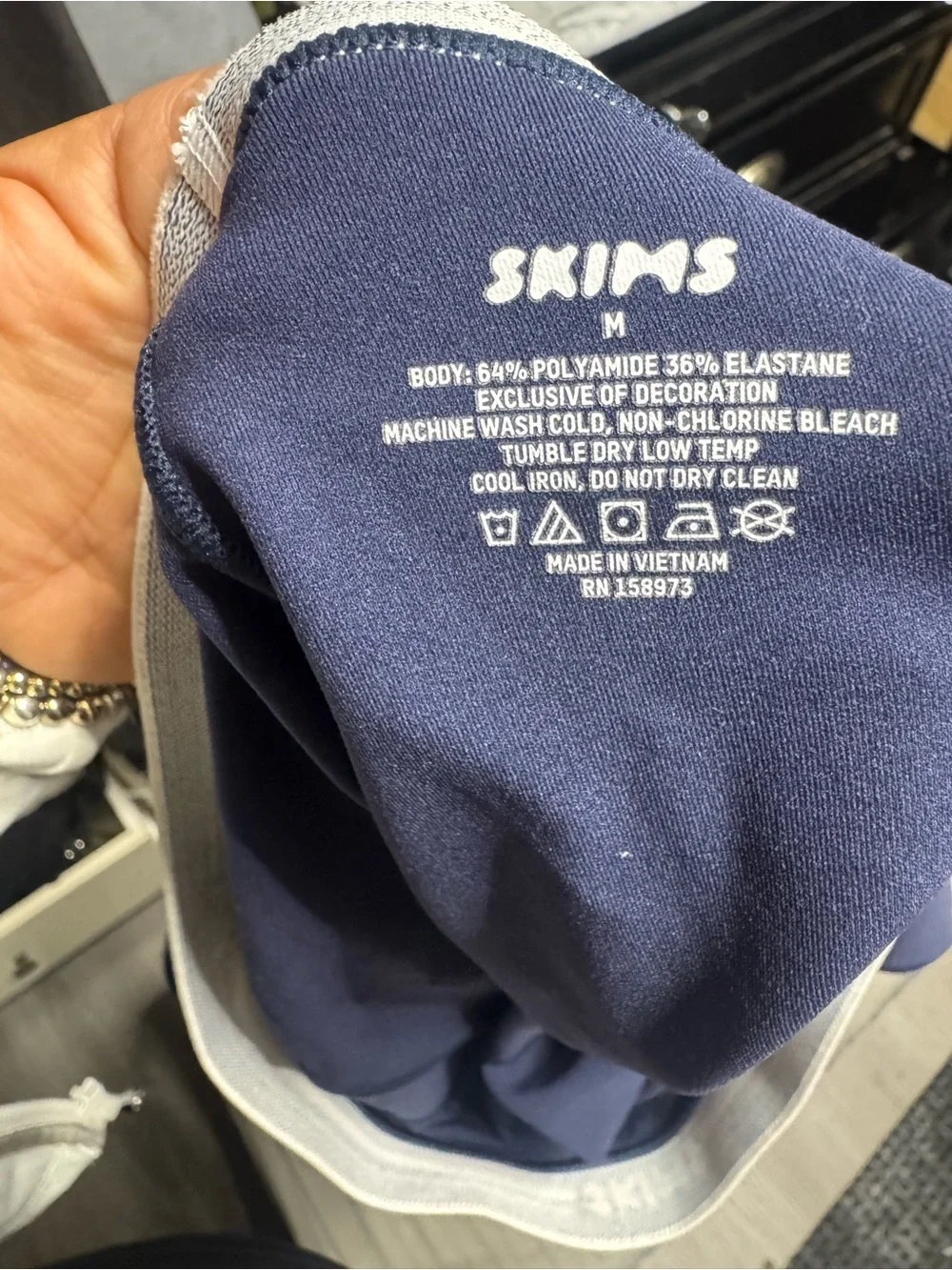 SKIMS Navy Active Skirt with Light Gray Waistband